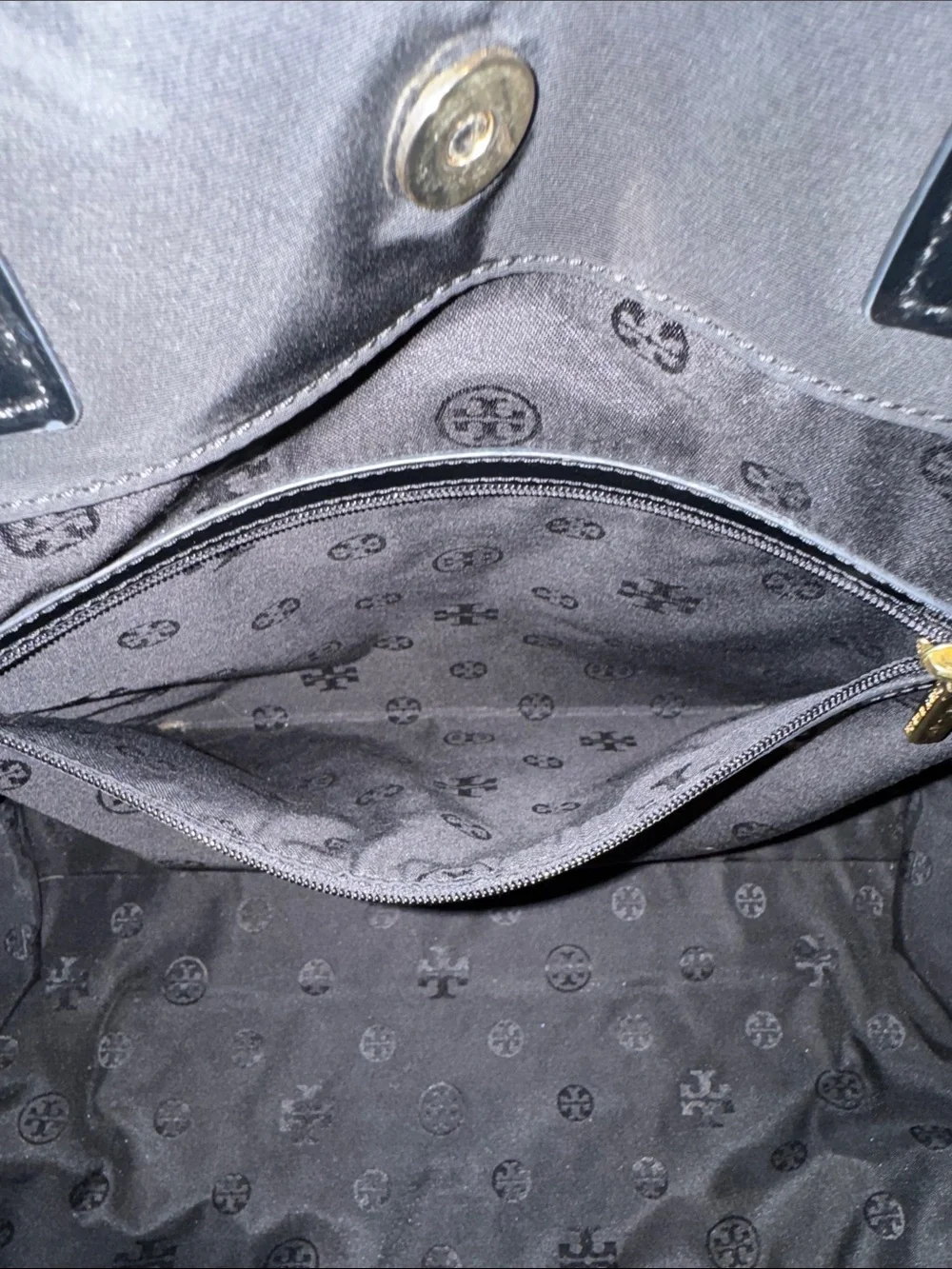 Tory Burch Bag Ella Quilted Black Large Nylon Tote Rare